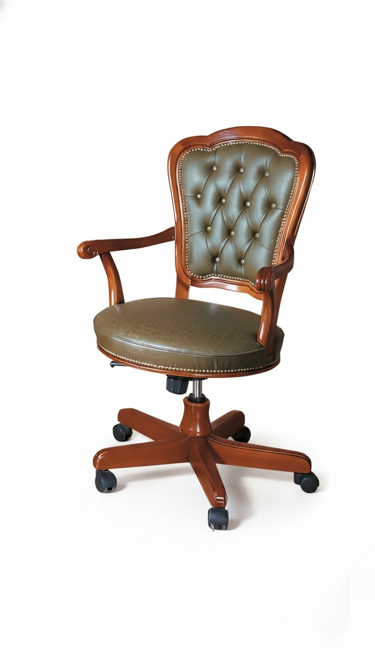 Bürostuhl Holz Chef Sessel Chesterfield Italien Möbel Braun Drehbar Neu Bürostuhl Holz Chef Sessel Chesterfield Italien Möbel Braun Drehbar Neu