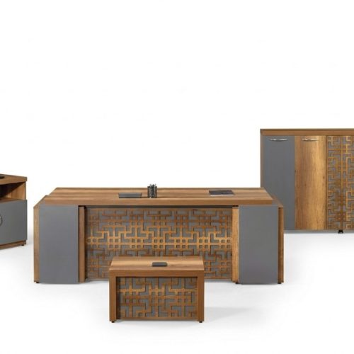 Bürotisch Büromöbel Komplettbüro Schreibtisch Set 4tlg Holz Braun Büro
