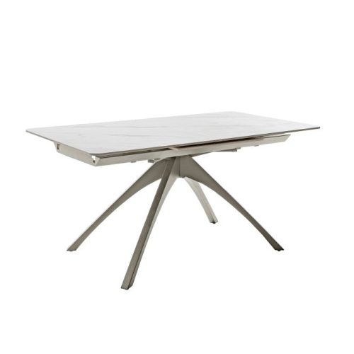CERRITO Auszugstisch - Creme-marmoriert / Taupe-matt-lackiert