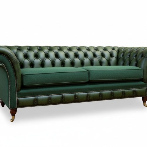 Chesterfield 3 Sitzer Leder Grün Moderne Couchen Design Couchen Sofa