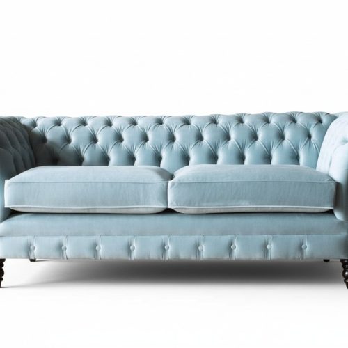Chesterfield 3 Sitzer Polster Couch Sofa Textil Modern Stil Stoff Neu