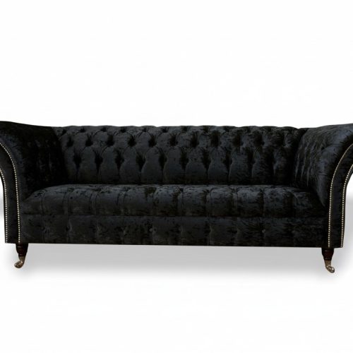 Chesterfield 3 Sitzer Schwarz Stoff Wohnzimmer Design Couchen Sofa Chesterfield 3 Sitzer Schwarz Stoff Wohnzimmer Design Couchen Sofa