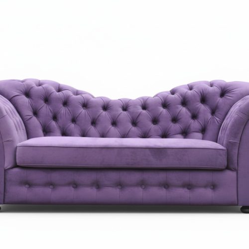 Chesterfield Couch Polster Textil Couchen Dreisitzer Wohnzimmer Sofa Lila