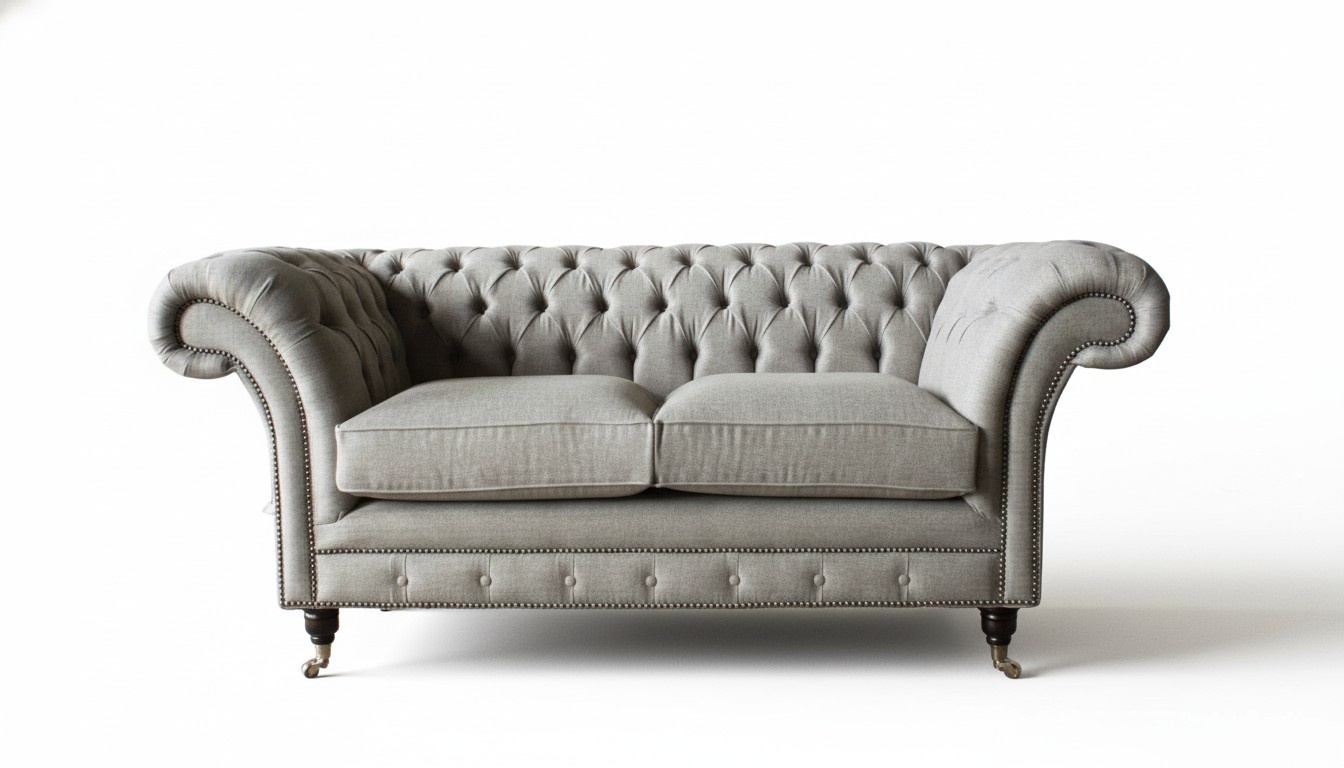 Chesterfield Grau Sofa 2 Sitz Couch Holz Möbel Dreisitzer Couchen Neu Chesterfield Grau Sofa 2 Sitz Couch Holz Möbel Dreisitzer Couchen Neu