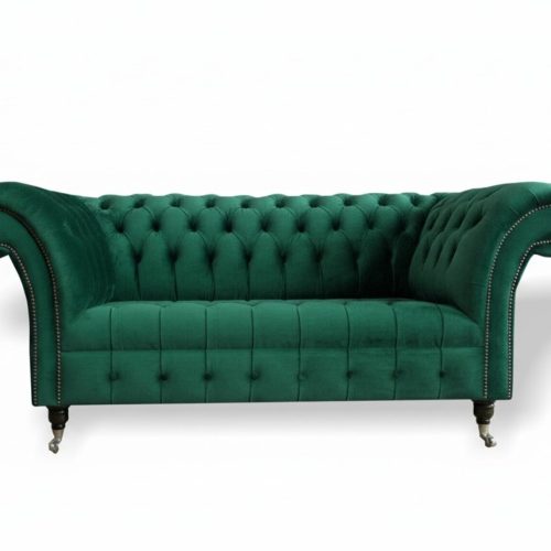 Chesterfield Grüne 2 Sitzer Couch Polster Sofas Couchen Design Sofa Club Textil
