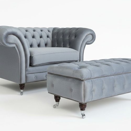 Chesterfield Hocker Fuß Sessel Polster Ottoman Beistell Relax Textil Chesterfield Hocker Fuß Sessel Polster Ottoman Beistell Relax Textil