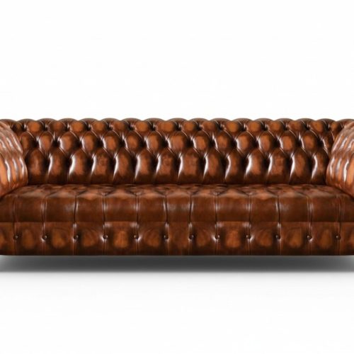 Chesterfield Ledersofa Braune Kunstleder Couch Designer Edle Sitzmöbel