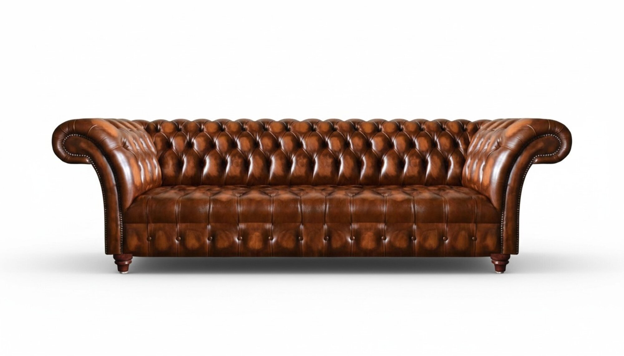 Chesterfield Ledersofa Braune Kunstleder Couch Designer Edle Sitzmöbel