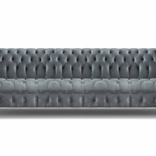 Chesterfield Luxus Viersitzer Grau Sofa Couch Wohnzimmer Einrichtung
