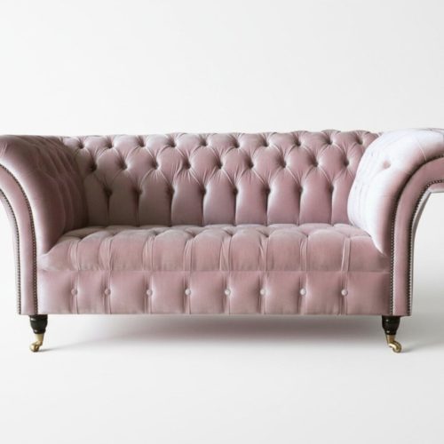 Chesterfield Rosa Stoff Wohnzimmer Design Couchen Polster Sofa Sofas
