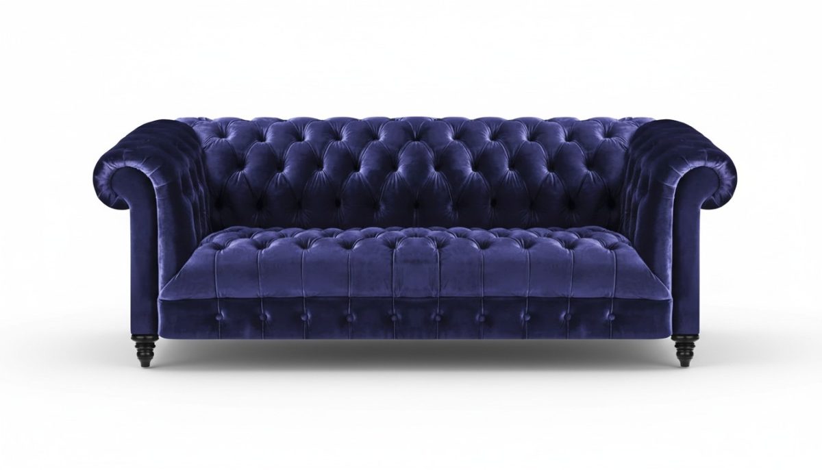 Chesterfield Sofa Dreisitze Neu Couch Einrichtung Wohnzimmer Polster Stoff