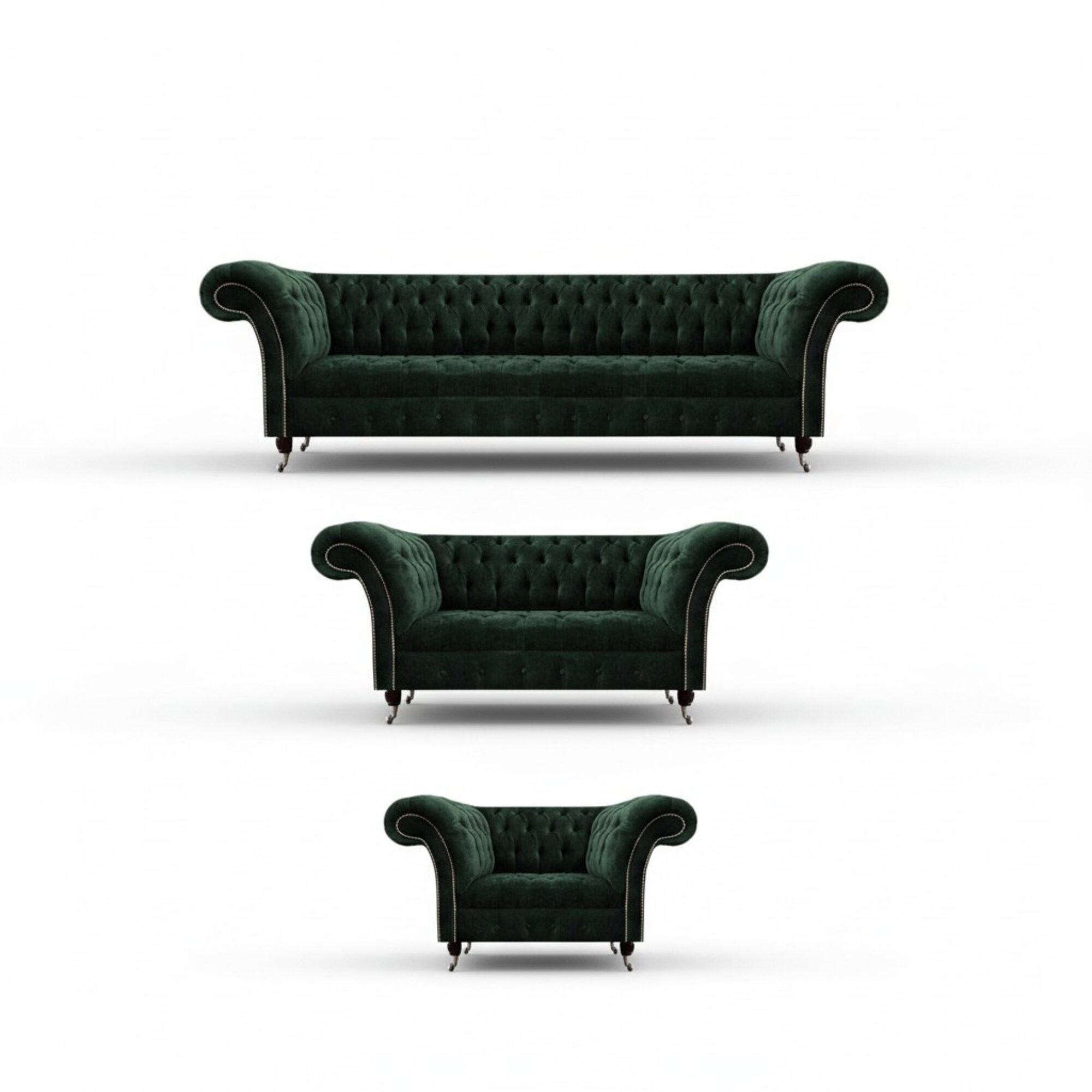 Chesterfield Sofagarnitur 3tlg Luxuriöse Modern Polstermöbel Designer Sofas