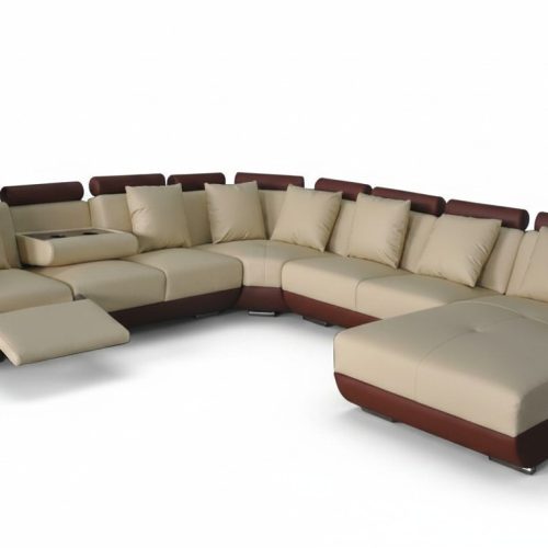 Couch Eck Sofa Leder Eck Garnitur Ecke Landschaft Polster Deko Design Wohn