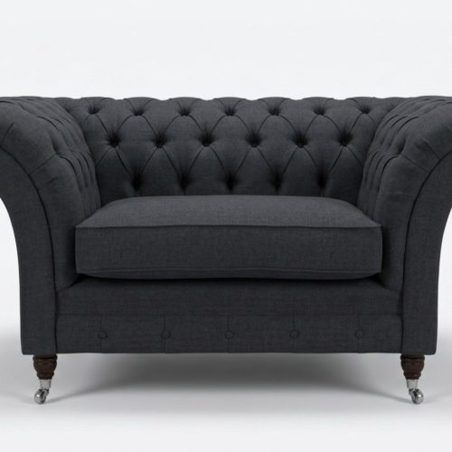 Couch Polster Design Sofa Schwarz Schwarz 1,5er Sitz Sofas Möbel