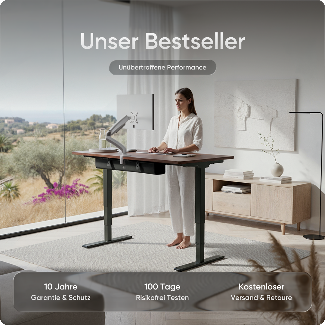 Höhenverstellbarer Schreibtisch | PRO PLUS | Schwarz / Grau / 180 x 80 cm Höhenverstellbarer Schreibtisch | PRO PLUS | Schwarz / Grau / 180 x 80 cm