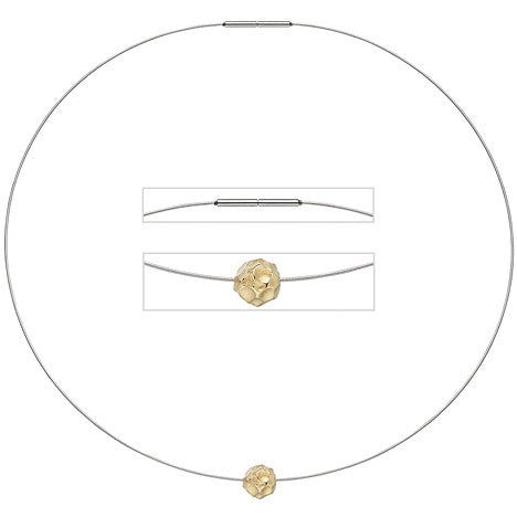 Collier Kette mit Anhänger aus Edelstahl mit 585 Gold kombiniert matt 42 cm Collier Kette mit Anhänger aus Edelstahl mit 585 Gold kombiniert matt 42 cm