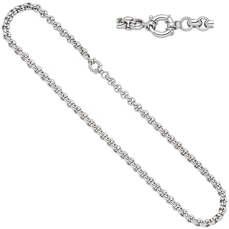 Erbskette 585 Gold Weißgold 45 cm Kette Halskette Weißgoldkette Federring Erbskette 585 Gold Weißgold 45 cm Kette Halskette Weißgoldkette Federring
