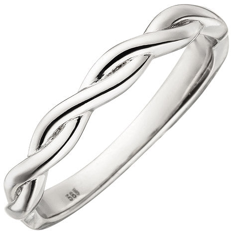 Damen Ring geflochten 585 Gold Weißgold Weißgoldring-50