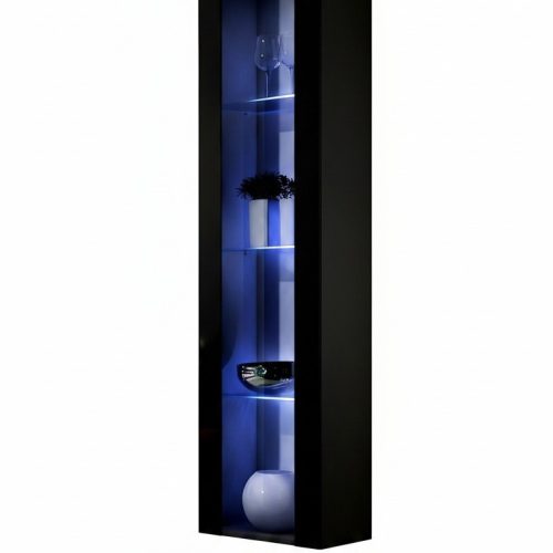 Hänge Vitrine Schwarz Luxus Wohnzimmer Moderne Möbel Holz Neu