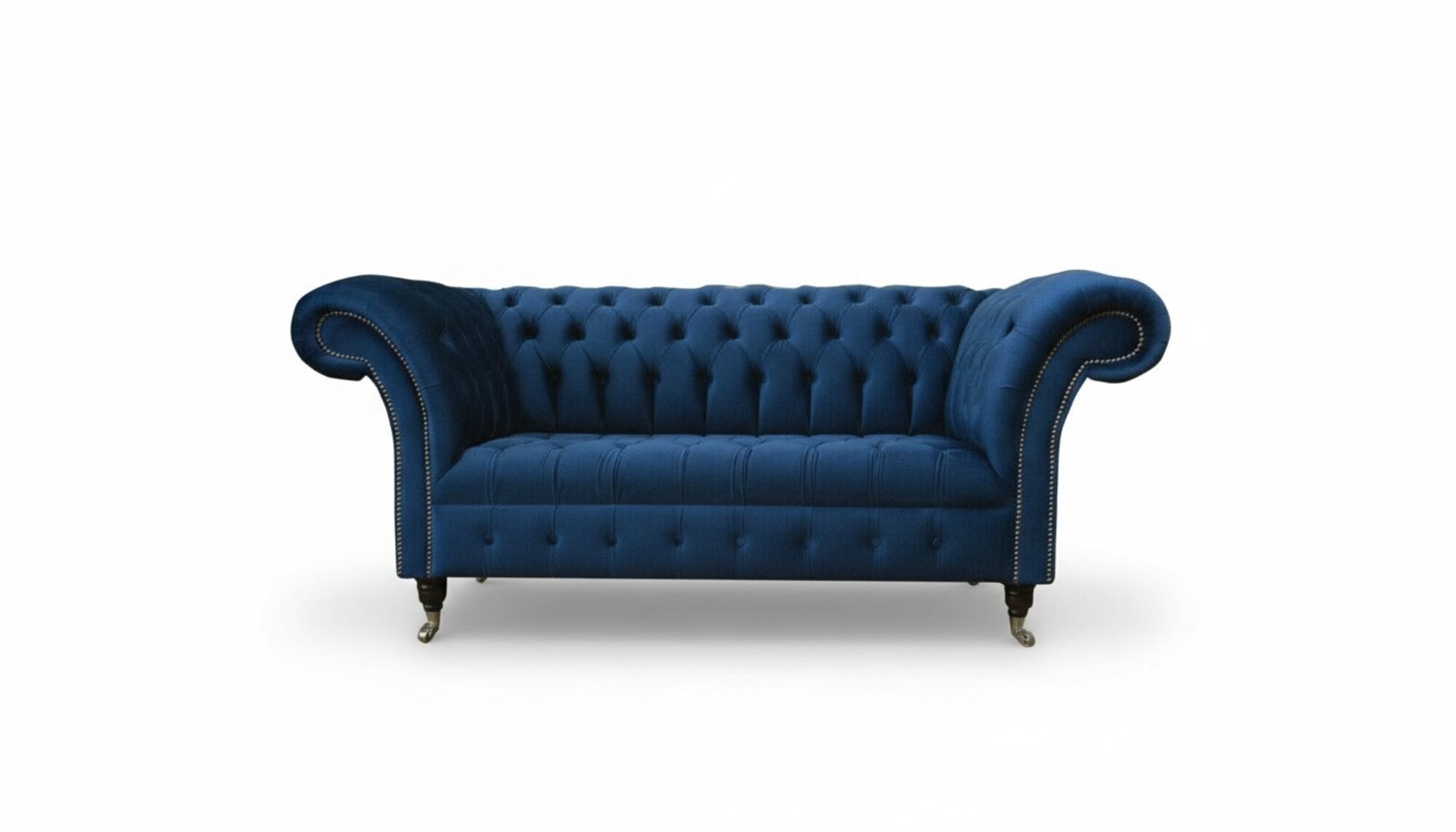 Design Chesterfield Sofagarnitur 2 Sitzer Couch Textil Blau Polster Sofas Blaue Design Chesterfield Sofagarnitur 2 Sitzer Couch Textil Blau Polster Sofas Blaue