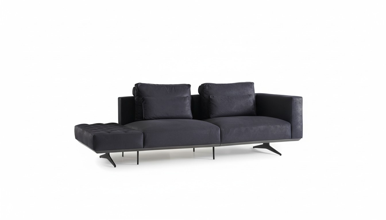 Design Sofagarnitur 3 Sitzer Textil Couch Polster Sofa Couchen Schwarz Design Sofagarnitur 3 Sitzer Textil Couch Polster Sofa Couchen Schwarz