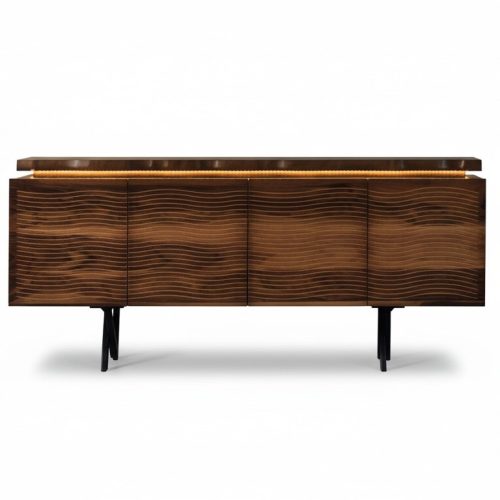 Designer Braune Holz Kommode Luxuriöses Sideboard Esszimmer Holzschrank