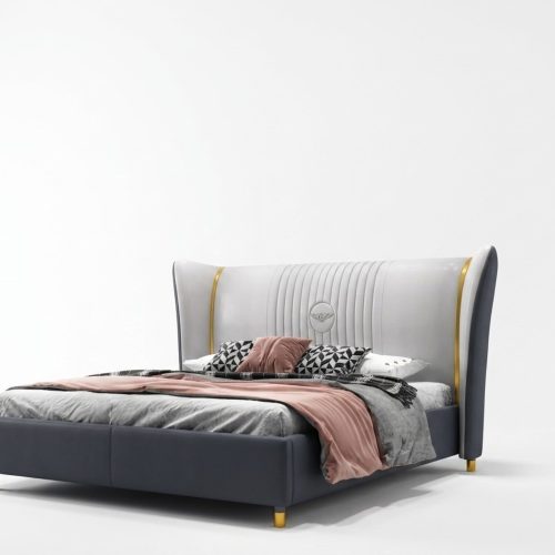 Designer Doppelbett Bett Hotel Luxus Schlafzimmer 150/180x200cm Leder