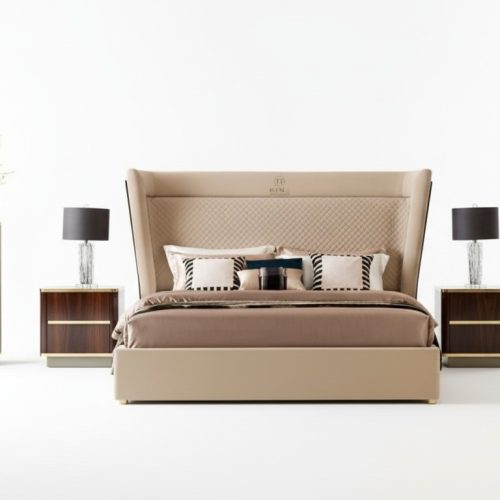 Designer Schlafzimmer Bett 2x Nachttische Kommode 4tlg. Set Neu