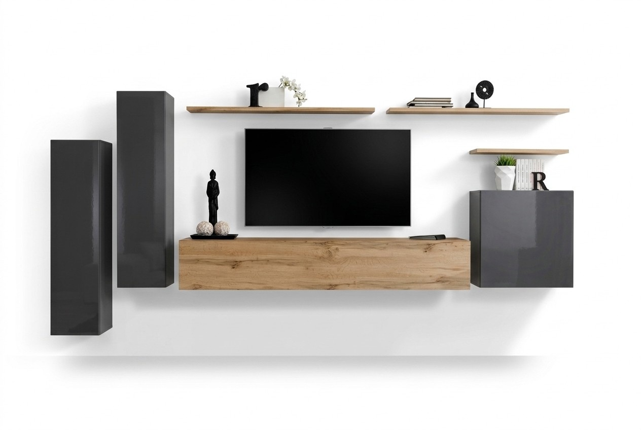 Designer Wohnwand Möbel Wohnzimmer Luxus TV Ständer Holz Wandregal Komplett Neu Designer Wohnwand Möbel Wohnzimmer Luxus TV Ständer Holz Wandregal Komplett Neu