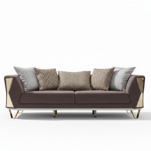 Dreisitzer Sofa 3 Sitz Sofas Wohnzimmer Couch Stoff Couchen Möbel grau