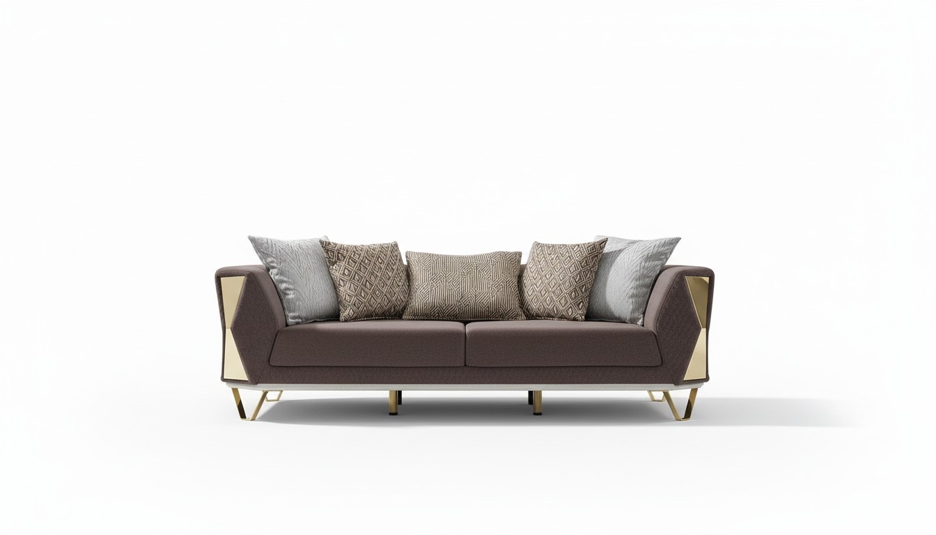Dreisitzer Sofa 3 Sitz Sofas Wohnzimmer Couch Stoff Couchen Möbel grau Dreisitzer Sofa 3 Sitz Sofas Wohnzimmer Couch Stoff Couchen Möbel grau