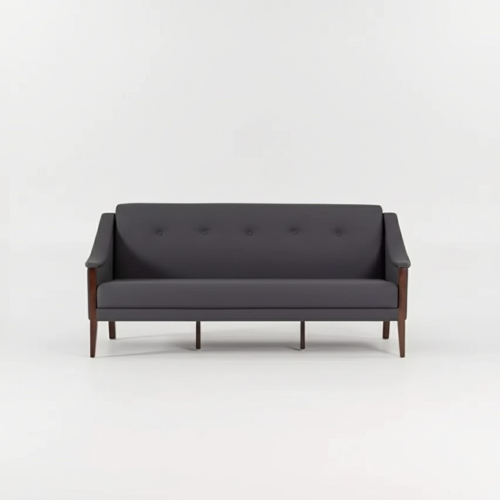 Dunkelgrauer Designer Sofa Dreisitzer Couch Polstermöbel Büroeinrichtung Dunkelgrauer Designer Sofa Dreisitzer Couch Polstermöbel Büroeinrichtung