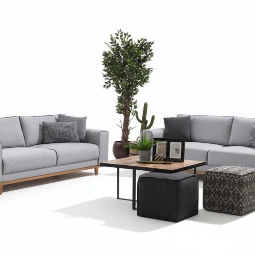 Duosofa aus Stoff Couch Polster Gemütliche Stoff-Couch Zweisitz-Stoffsitzbank
