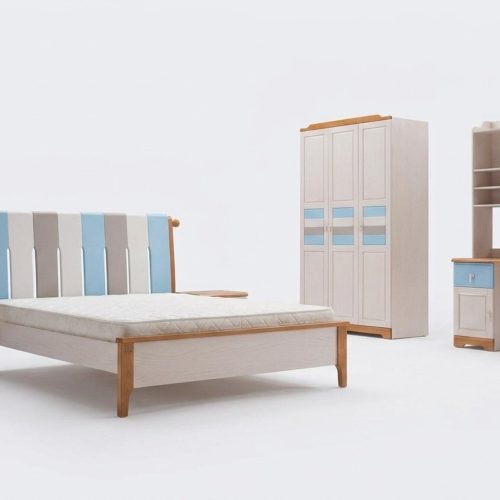 Echtes Holz Bett Schreibtisch Schrank Neu 5tlg. Komplett Set Holz Schlafzimmer