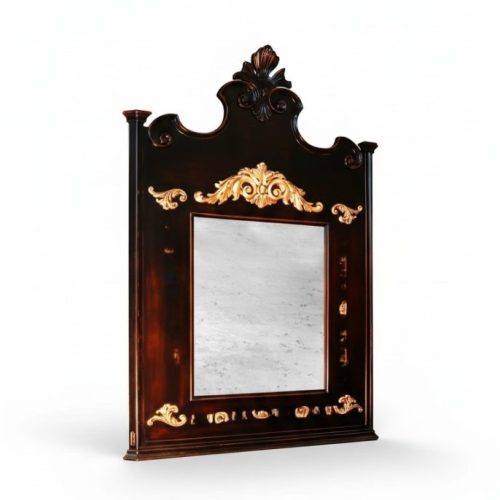 Echtes Holz Spiegel Holzrahmen Wandspiegel Braun Geschnitzt klassischer Spiegel