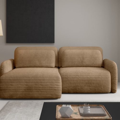 Ecksofa Schlafsofa Sofa SIMONE in Stoff Ambience Dune Ottomane Links