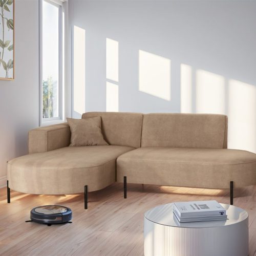 Ecksofa Designersofa VALENCIA XS in Stoff Noel Beige Ottomane Links Ecksofa Designersofa VALENCIA XS in Stoff Noel Beige Ottomane Links