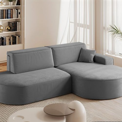 Ecksofa Schlafsofa Sofa VENEDIG Stoff Salvador Grafit Ottomane Rechts Ecksofa Schlafsofa Sofa VENEDIG Stoff Salvador Grafit Ottomane Rechts