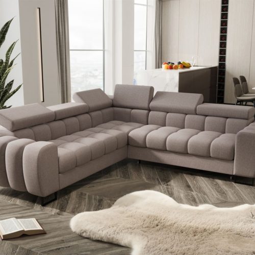 Ecksofa Schlafsofa BASTIEN in Stoff Gemma Aschgrau Seite Universal Ecksofa Schlafsofa BASTIEN in Stoff Gemma Aschgrau Seite Universal