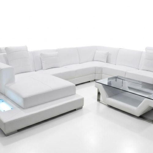 Eck Leder Sofa Couch Polster Ecke Sitz Garnitur U Form Wohnlandschaft Design