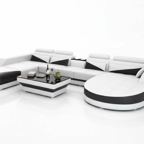 Eckgarnitur Sofa Polster Eckgruppe Wohnlandschaft Ledersofa Couchen sofas 2tlg.