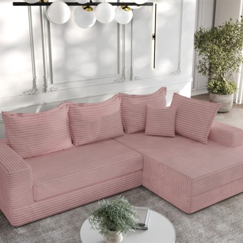 Ecksofa Couchgarnitur Sofa OSKAR in Stoff Tilia Altrosa Ottomane Rechts Ecksofa Couchgarnitur Sofa OSKAR in Stoff Tilia Altrosa Ottomane Rechts