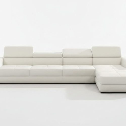 Ecksofa Ledersofa USB Wohnlandschaft L Form Sofa Polster Sitz Ecke Tettau Weiß
