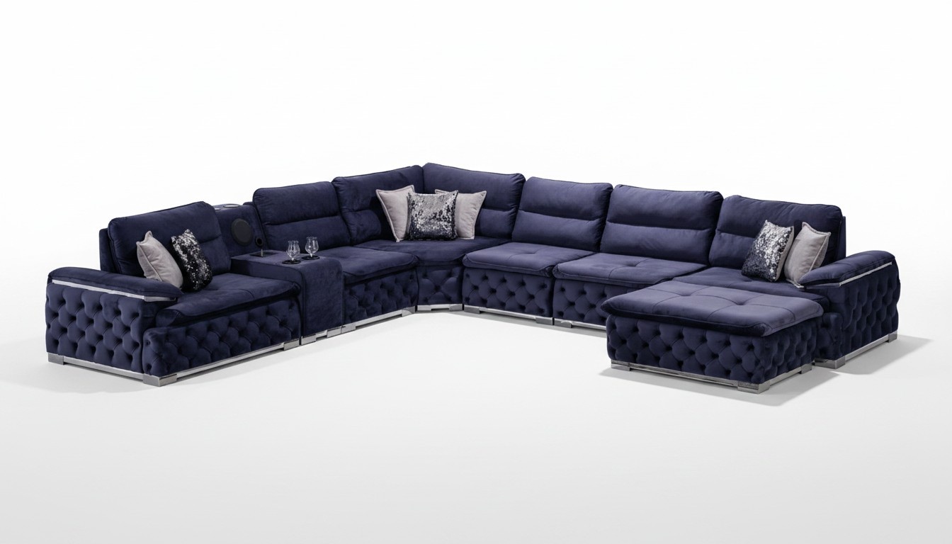 Ecksofa U-Form Chesterfield Sofa Wohnzimmer Möbel italienischer Stil Ecksofa U-Form Chesterfield Sofa Wohnzimmer Möbel italienischer Stil