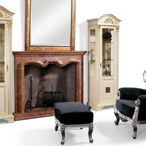 Edle Vitrine Antik Stil Schrank Schaufenster Wohnzimmer Glas Neu Massivholz