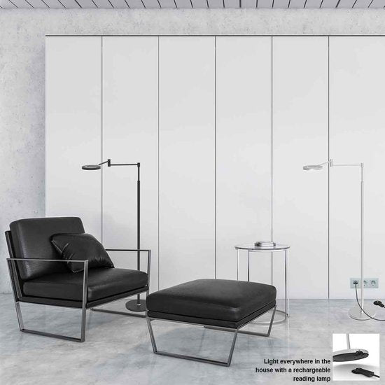 Steinhauer Stehleuchte Soleil - schwarz - Aluminium - 3515ZW