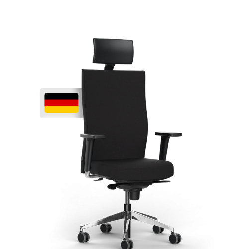EXECUTIVE | EXECUTIVE (4D Armlehne & Aluminium Fußkreuz) / Mit Kopfstütze / Schwarz