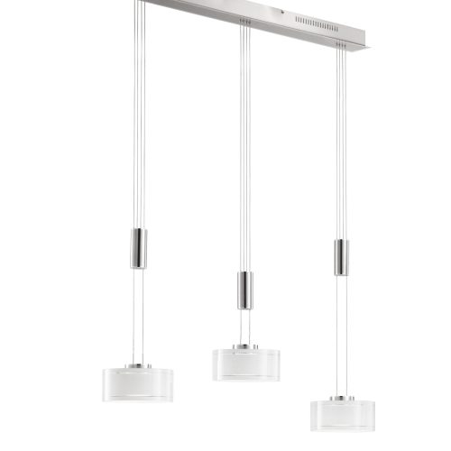 Fischer & Honsel LED-Pendelleuchte LAVIN 3-flammig in Farbe Nickel matt/Glas opal glänzend Fischer & Honsel LED-Pendelleuchte LAVIN 3-flammig in Farbe Nickel matt/Glas opal glänzend