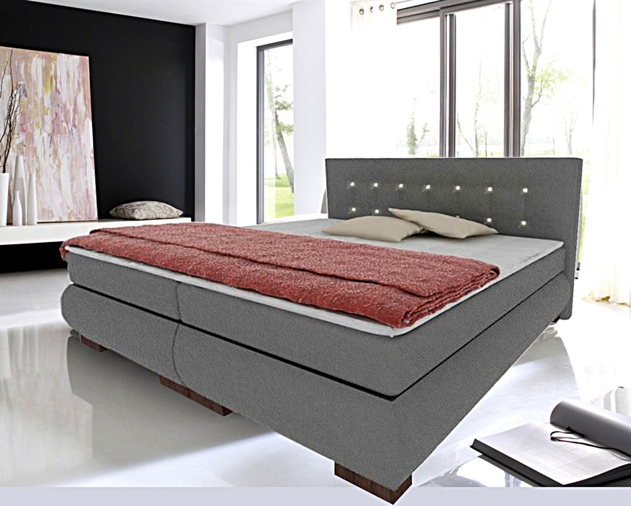 Boxspringbett Schlafzimmerbett FLORENZ 80x200 cm