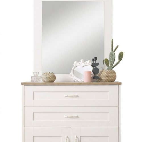 Garnitur Kommode mit Spiegel Set Schrank Holz Weiß Kommoden Design Garnitur Kommode mit Spiegel Set Schrank Holz Weiß Kommoden Design